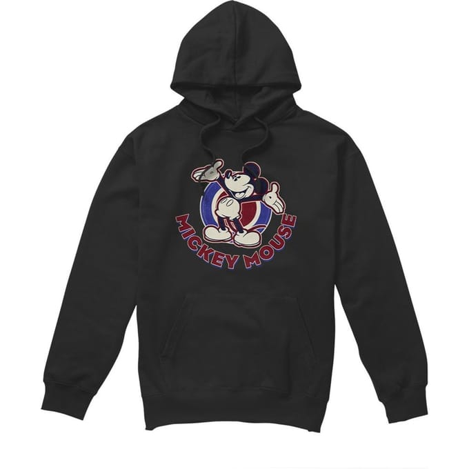 Disney Heren Americana Mickey Mouse Hoodie (Zwart)