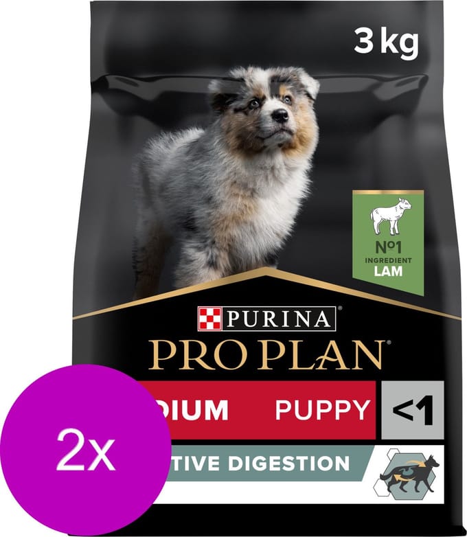 Pro Plan Dog Puppy Medium Breed Sensitive Digestion Lam - Hondenvoer - 2 x 3 kg