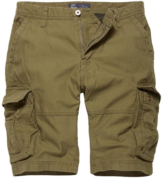 Vintage Industries Cargoshorts Roeishorts Olijfgroen
