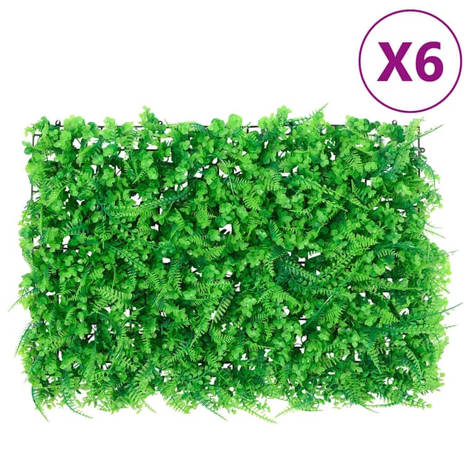 vidaXL - Hek - met - kunstvarenblad 6 - st - 40x60 - cm - groen