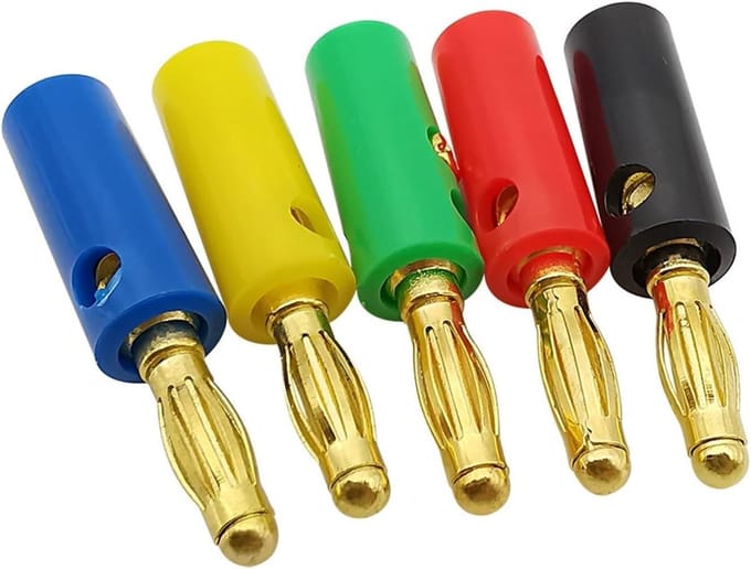 Banaan Stekkers - Luidspreker Connectoren - Audio Aansluiten - Soldeerloos Ontwerp - 4mm Pin - Rood