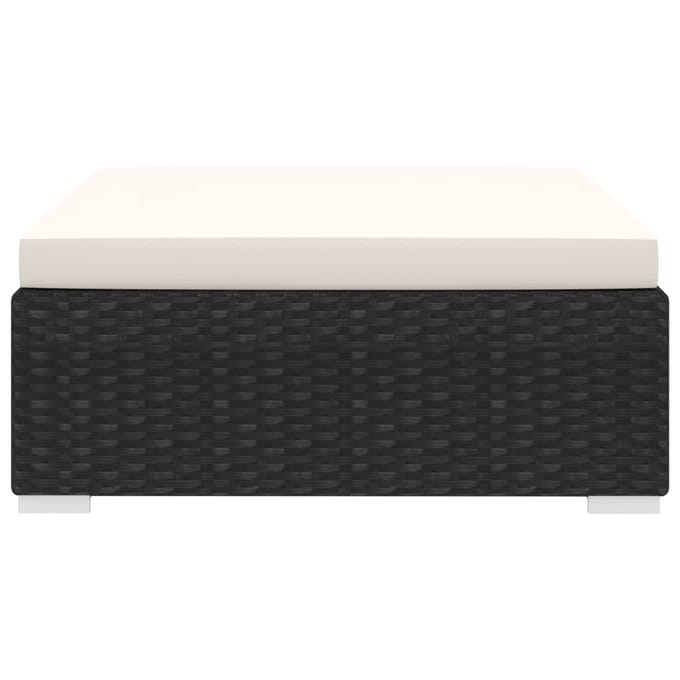 vidaXL - Voetensteun - 1 - st - met - kussen - poly - rattan - zwart