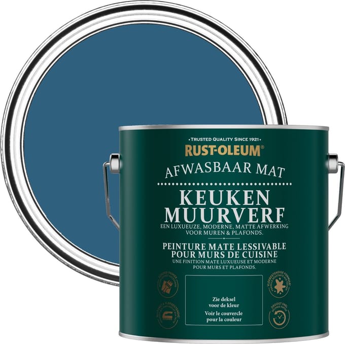 Rust-Oleum Blauw Keuken muurverf - Kobalt 2,5L