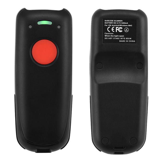 Scanner de codes-barres Bluetooth sans fil portable Scanners de codes-barres pour iOS Android Windows black