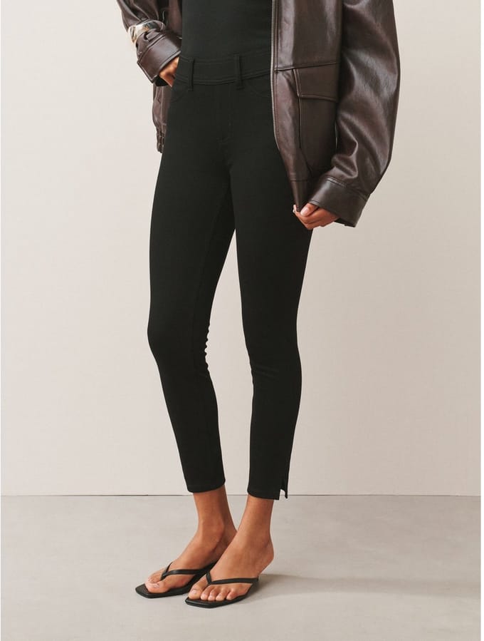 Next - Dames - Cropped jersey denim legging - Zwart