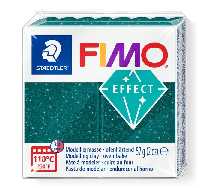 FIMO effect ovenhardende boetseerklei standaard blokje 57 g - galaxy groen