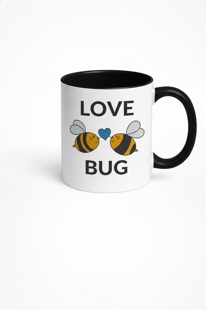 Love Bug Mok - Schattige Bijen & Hartje | Romantisch Cadeau | Koffie Thee Mok