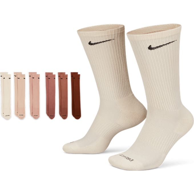 Nike Everyday Cushioned Crew 6 Pack Sokken Unisex - Beige - Maat 42 - 46