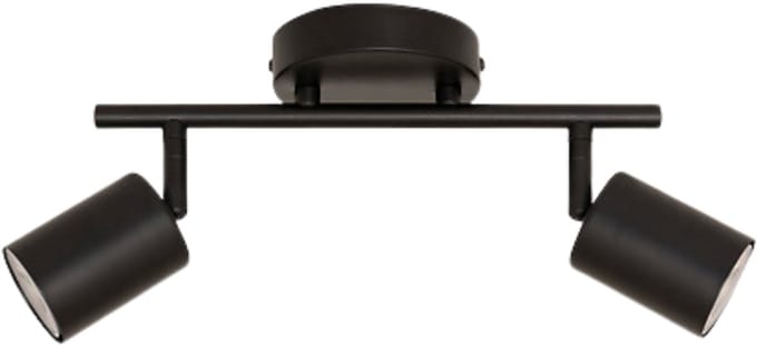 Atmosphera Wandlamp / plafondlamp Vico - D10 x H17 cm - metaal - zwart - 2 lichtbronnen