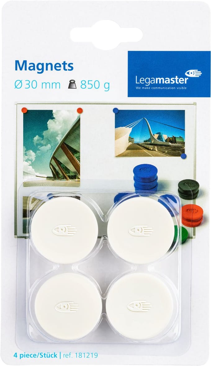 Whiteboardmagneten 30mm Lega Wit