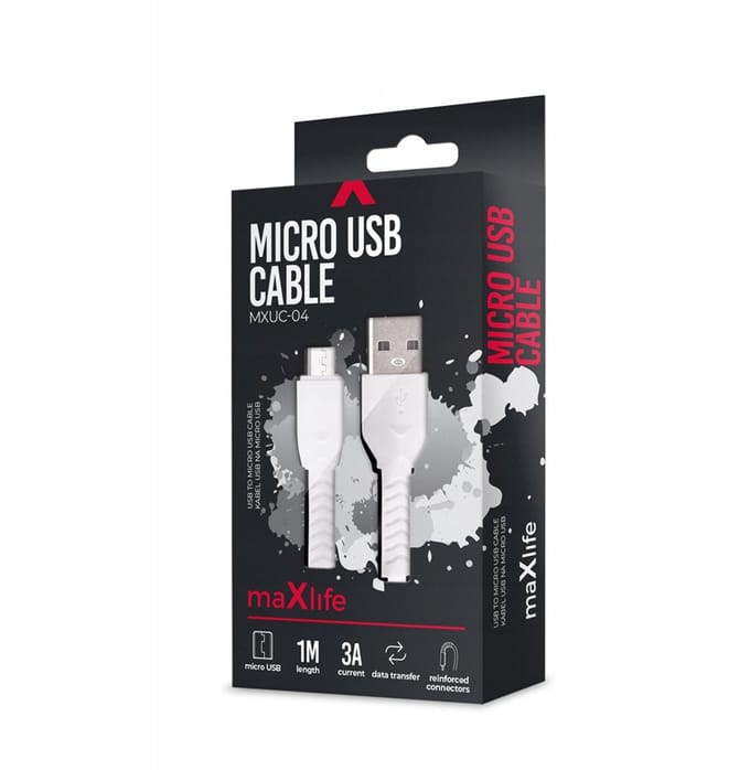 MaXlife OEM0100849 USB-kabel 1 m USB A Micro-USB B Wit