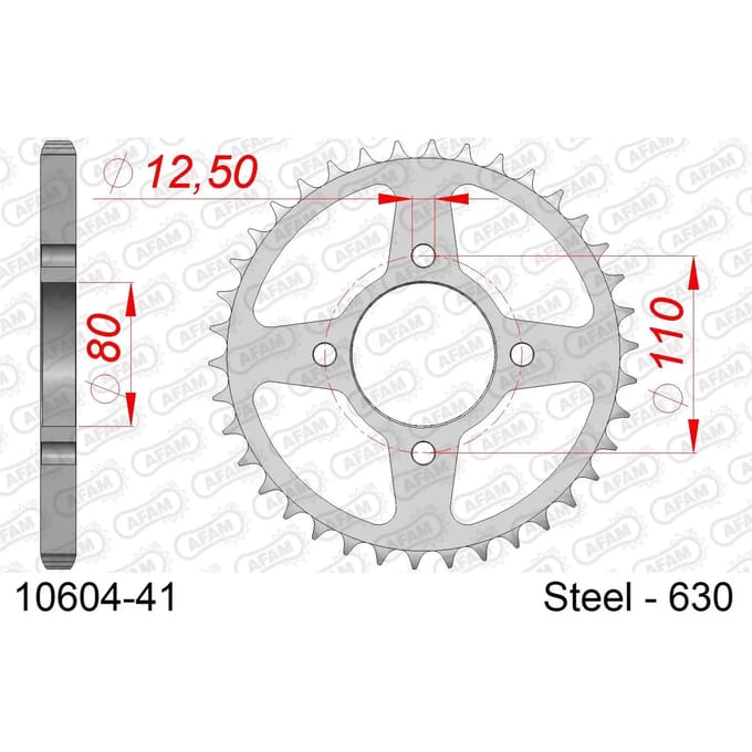 Stalen tandwiel Afam 630 41 dents