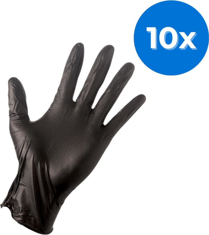 Romed 1000 stuks nitril handschoenen zwart - Set van 10 doosjes M Romed
