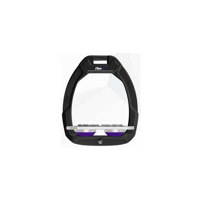 Veiligheidsbeugels Paardrijden Plat Grip Zwart/Grijs/Paarse Flex-On Safe-On