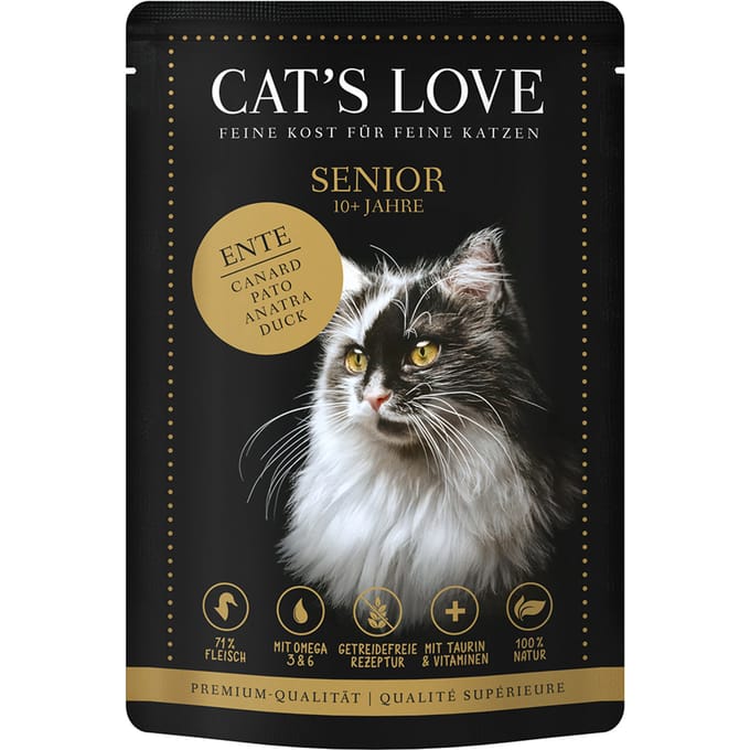 12x85g Cat's Love Senior Eend Nat Kattenvoer