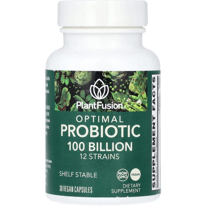 PlantFusion, Probiotique Optimal, 100 milliards d'UFC, 30 gélules végétales