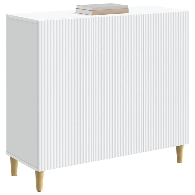 vidaXL - Dressoir - Wit - 89 - x - 34,5 - x - 80 - cm - Bewerkt - hout