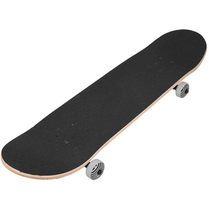 Dubbele 7-laags Esdoornhout Vierwiel Beginner Board Skateboard voor Buitenentertainment(A) black