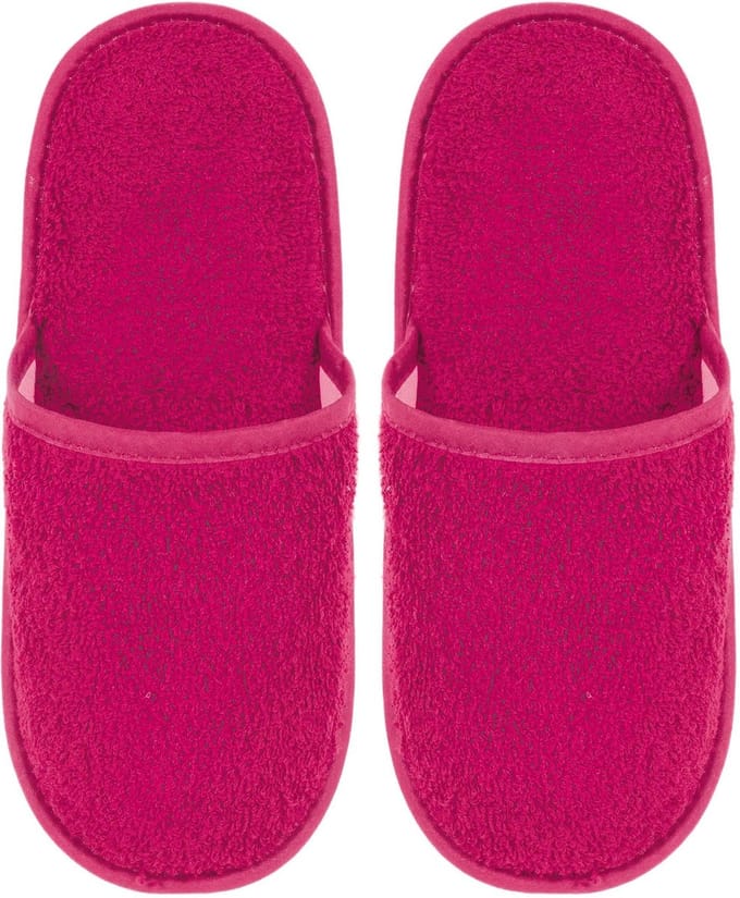Badslippers Badstof Uni Pure met Zool Fuchsia Maat 38 - 1 Paar