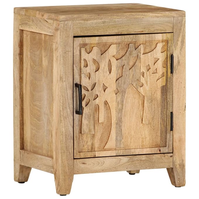 vidaXL - Nachtkastje - 40x30x50 - cm - massief - mangohout