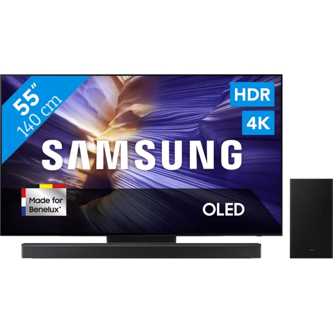 Samsung 55" OLED S90F (2025) + Samsung HW-B750F Zwart