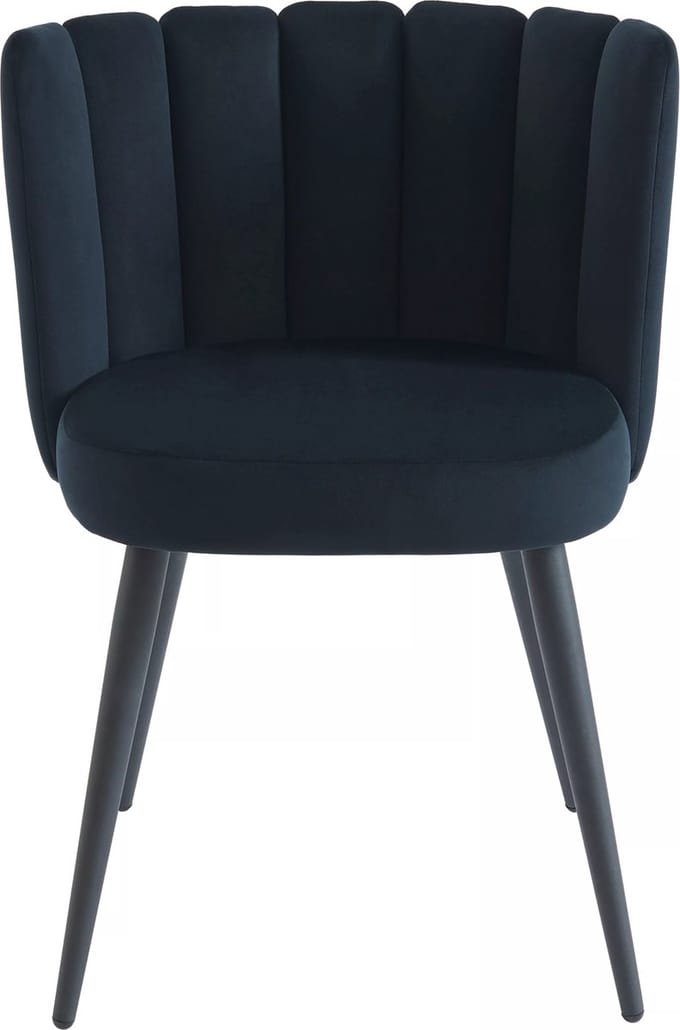 Vente-unique Set van 2 stoelen van fluweel en metaal - Zwart - PRANILA