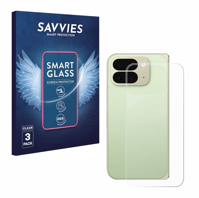 3 Stuks Savvies Screenprotector - geschikt voor Google Pixel 10 Pro Fold (Achterkant) - beschermfolie glas transparant