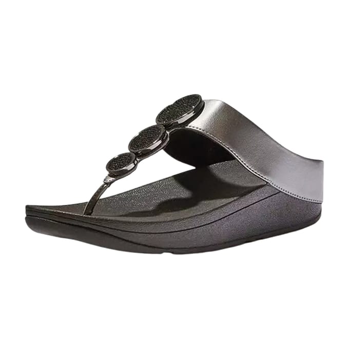 Fitflop - Halo Bead Circle Metallic Toe-post Zwart 40
