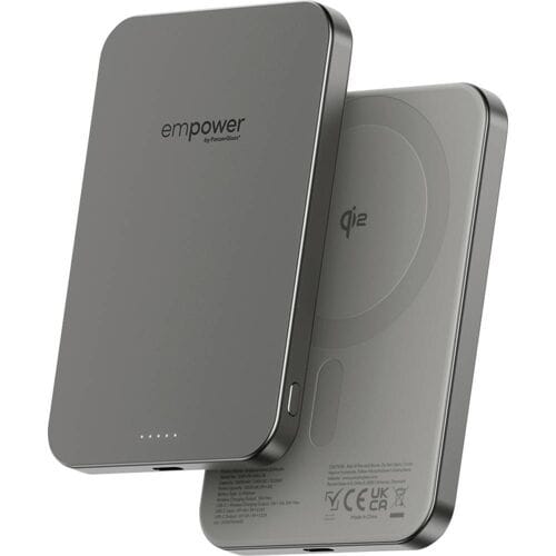 PanzerGlass empower Bank Powerbank 5000 mAh Magsafe, Qi Wireless Charging USB-C Grijs Statusweergave