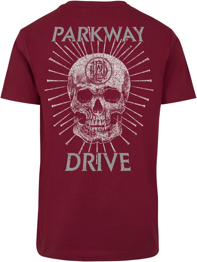 Parkway Drive T-shirt - Skull - S tot XXL - voor Mannen - rood