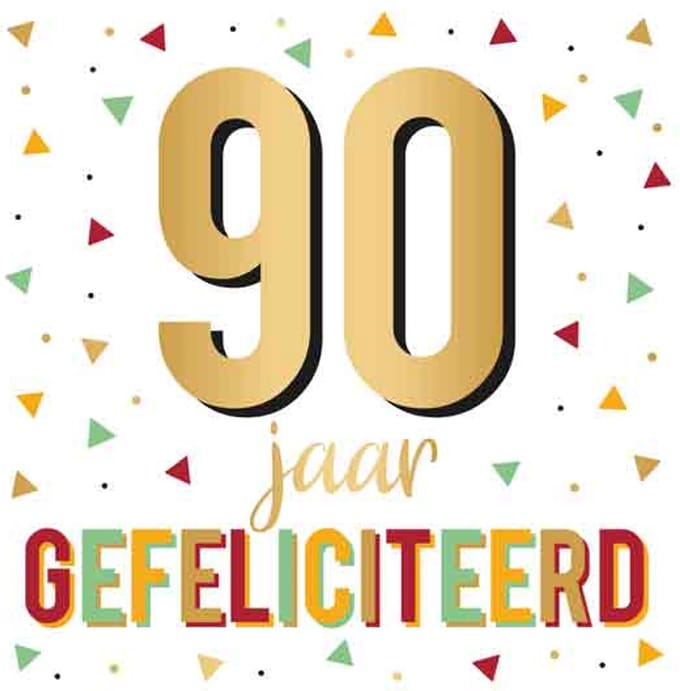 Verjaardagskaart Daisy XL - 90 jaar - met Envelop