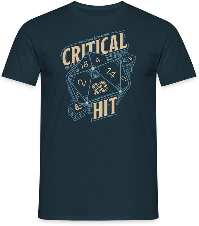 Dungeons And Dragons D20 Kubus Critical Hit T-Shirt Heren