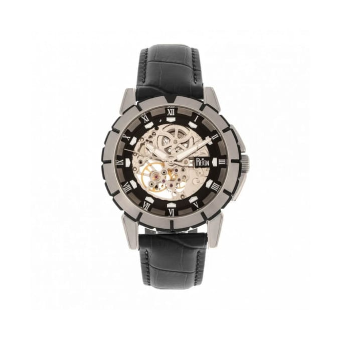 Reign Philippe automatisch skelet horloge met leren band