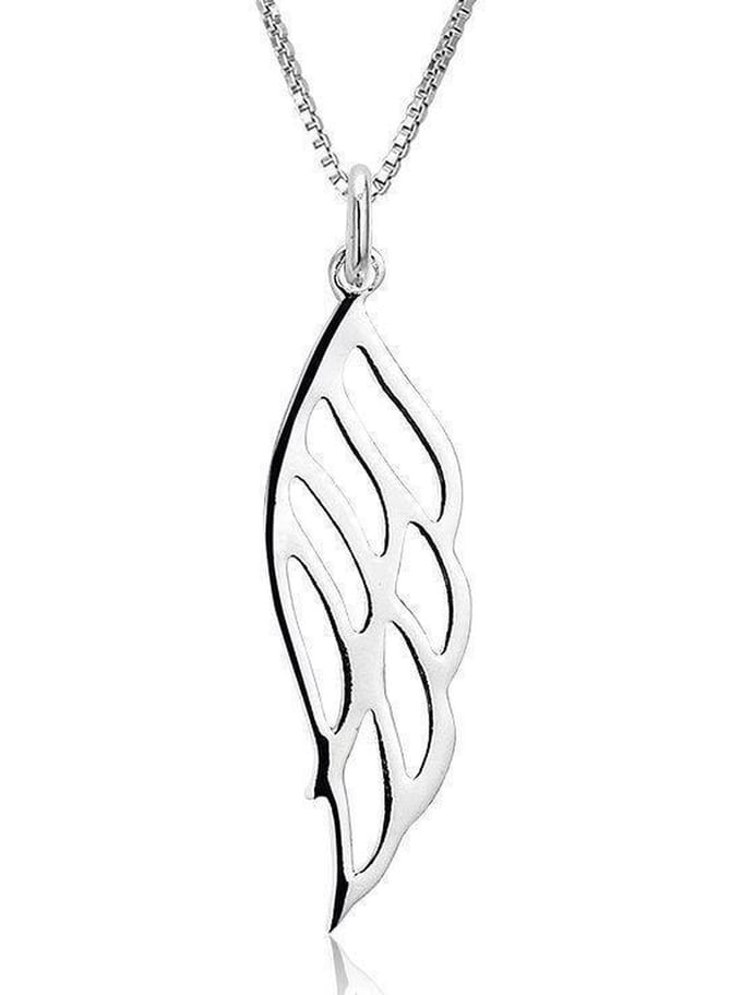 Montebello Ketting Lens - 925 Zilver Gerhodineerd - Vleugel - 10x35mm - 45cm
