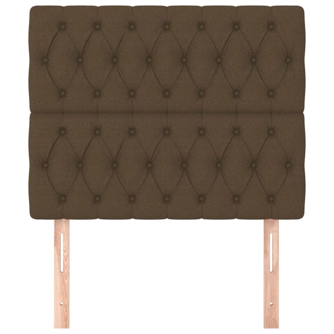 vidaXL - Hoofdbord - donkerbruin - 100x7x118/128 - cm - stof
