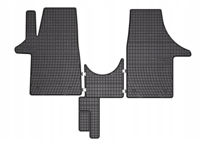 VW Transporter T5 T6 2003-2024 - Rubberen Vloermat (Set van 3) - Typisch - 1,5 cm Rand - Perfecte Pasvorm