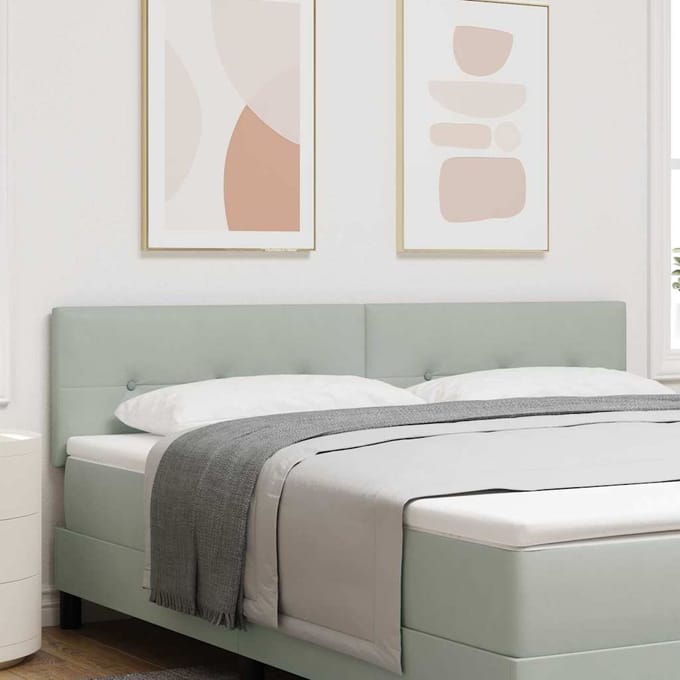 vidaXL - Hoofdbord - Lichtgrijs - 180 - cm - Fluweel