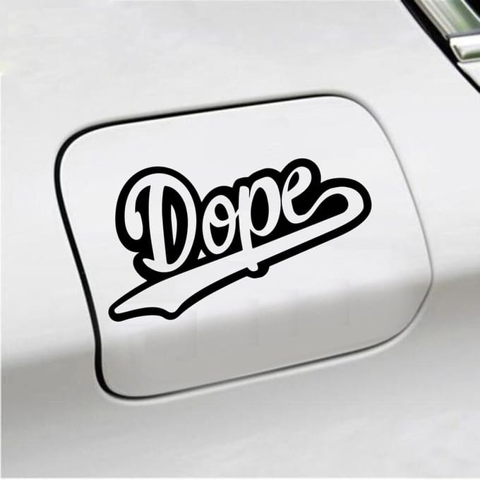 Bumpersticker - Dope - 10 X 18 - Zwart