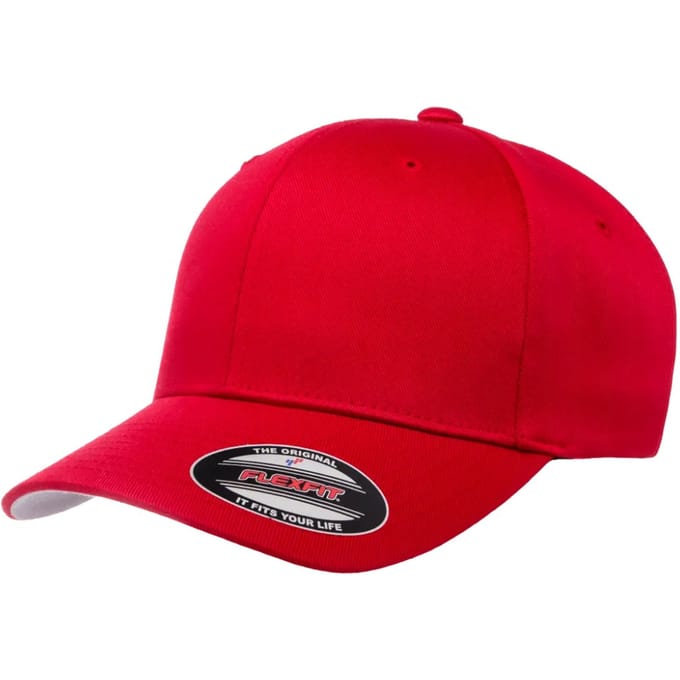Flexfit Wollige gekamde muts (Rood)