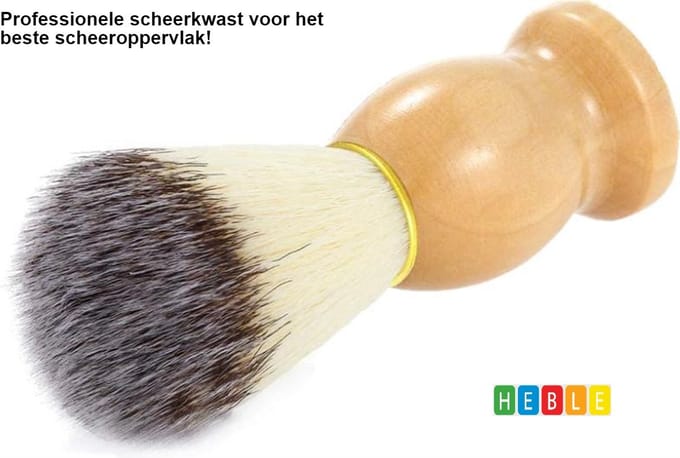 Professionele Scheerkwast - Staand - Hout/Bruin - Barbier - van Heble®