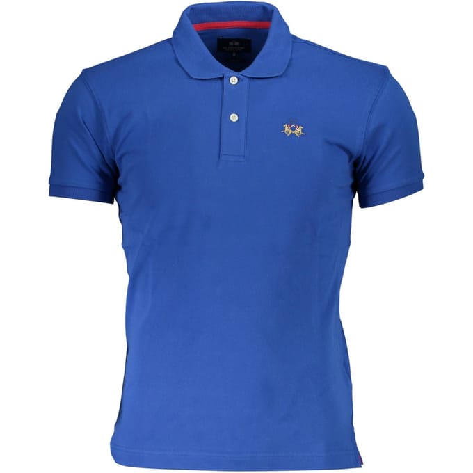 La Martina Blauwe Katoenen Poloshirt