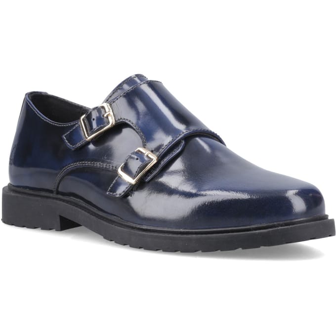 Hush Puppies Verity Hi-Shine Leder Dames Navy Schoenen