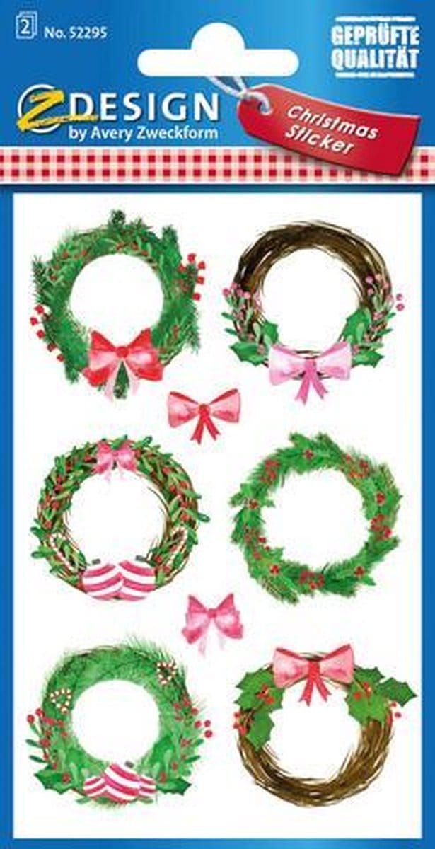 Avery Etiket Z-design Christmas linnen kerstkransen - 2 vel