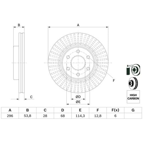 Remschijf BOSCH 0 986 479 E35