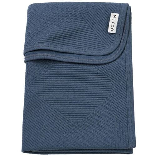 Meyco Baby Jacquard Wiegdeken - Indigo - 75x100cm - 0.5 TOG