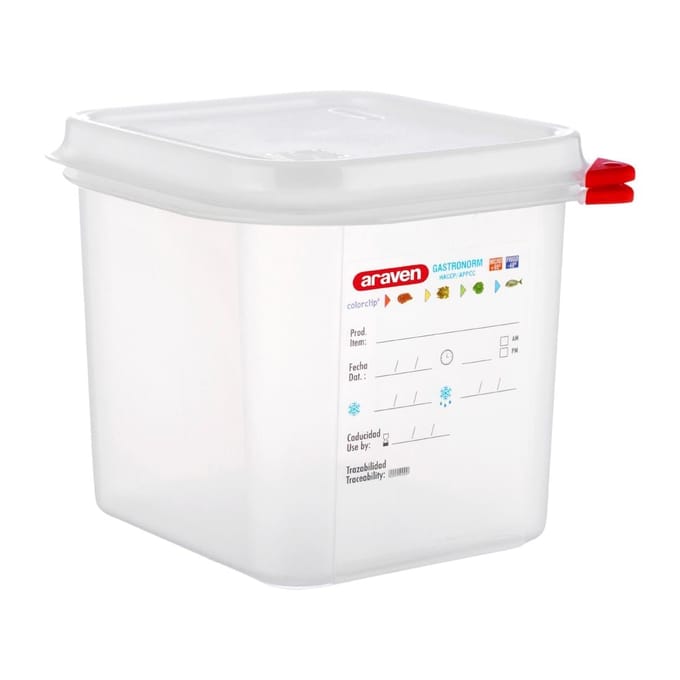 Araven polypropyleen 1/6 Gastronorm voedselbakken 2,6L (4 stuks)