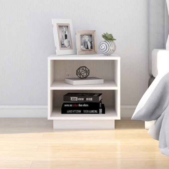 Maison Exclusive - Table de chevet Blanc 40x34x40 cm Bois de pin solide blanc