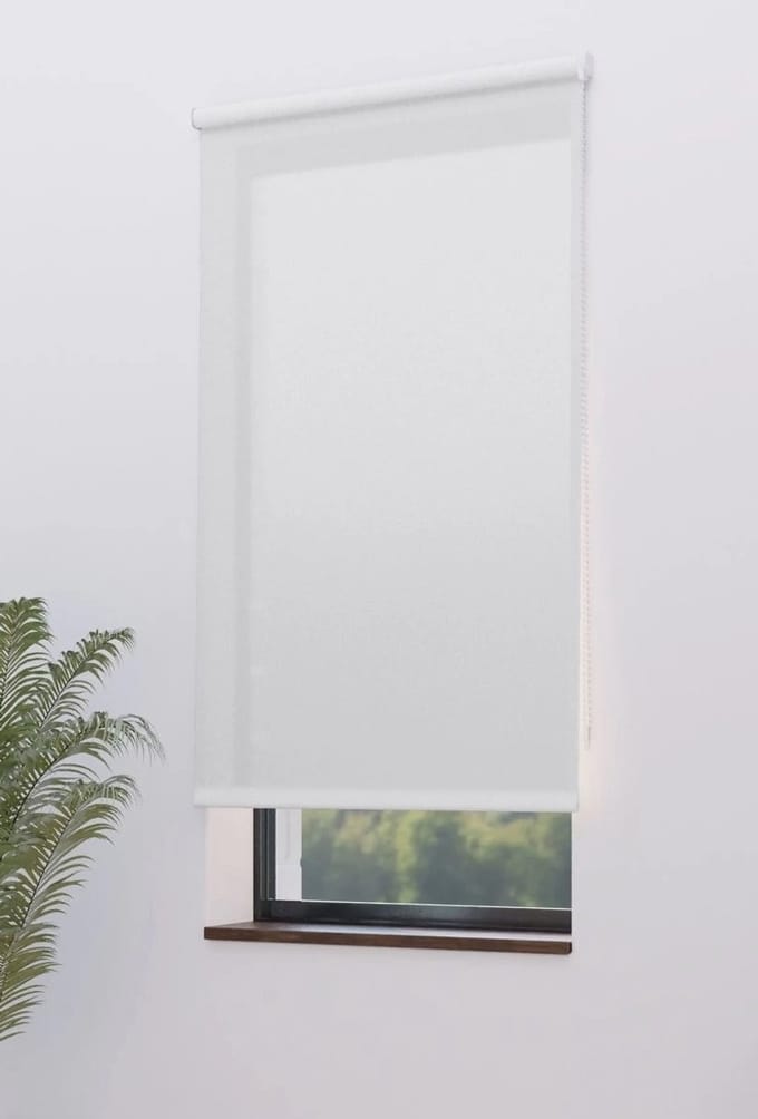 Rolgordijn - Lichtdoorlatend - Wit - B 150 x H 190 cm - Madécostore.