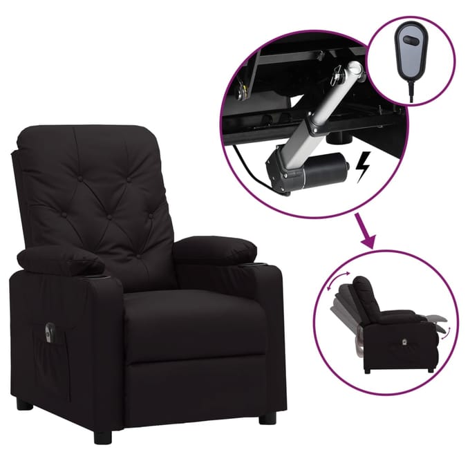 vidaXL - Fauteuil - elektrisch - verstelbaar - kunstleer - zwart