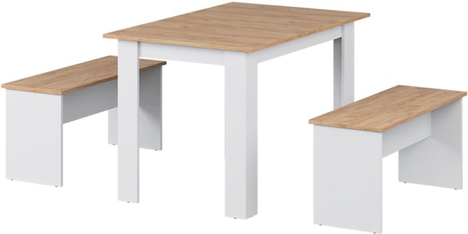Vicco Sentio Hoekbankenset – 112 x 73.6 cm met 2 banken Eik wit/goud